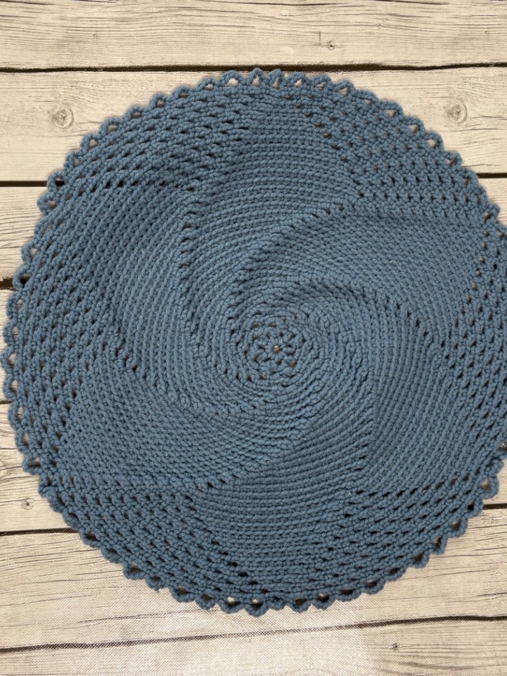 Set of 4 Blue Hand-Crocheted Placemats